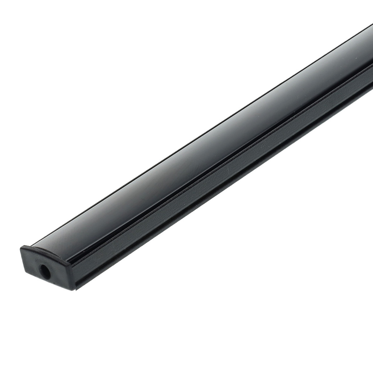 Perfil aluminio PHANTER S2 para tiras LED, 2 metros, negro - LEDB