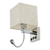 CANDEEIRO DE PAREDE E27 + LUZ DE LEITURA + USB