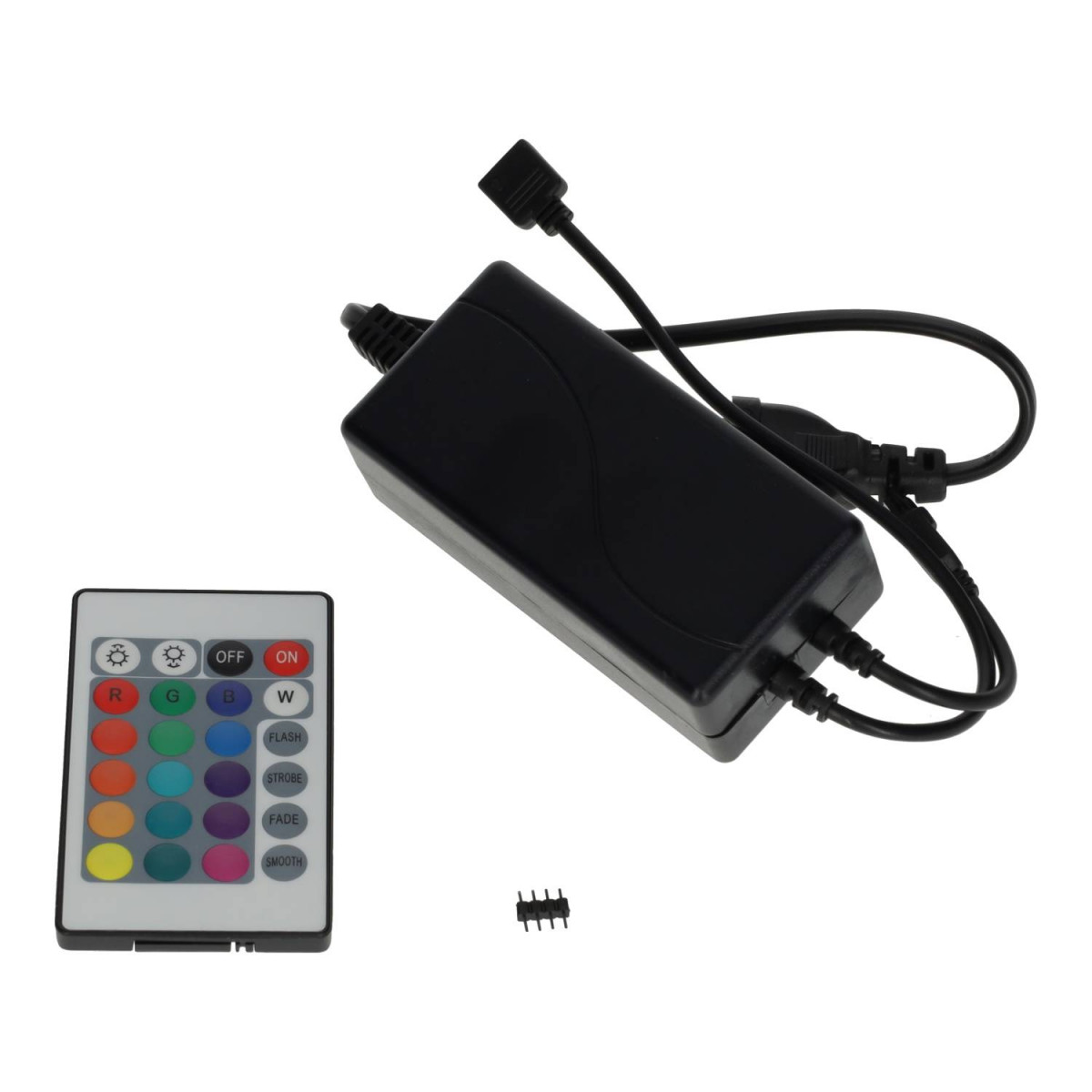 Controller + transformer with remote control, 12V RGB LED strip