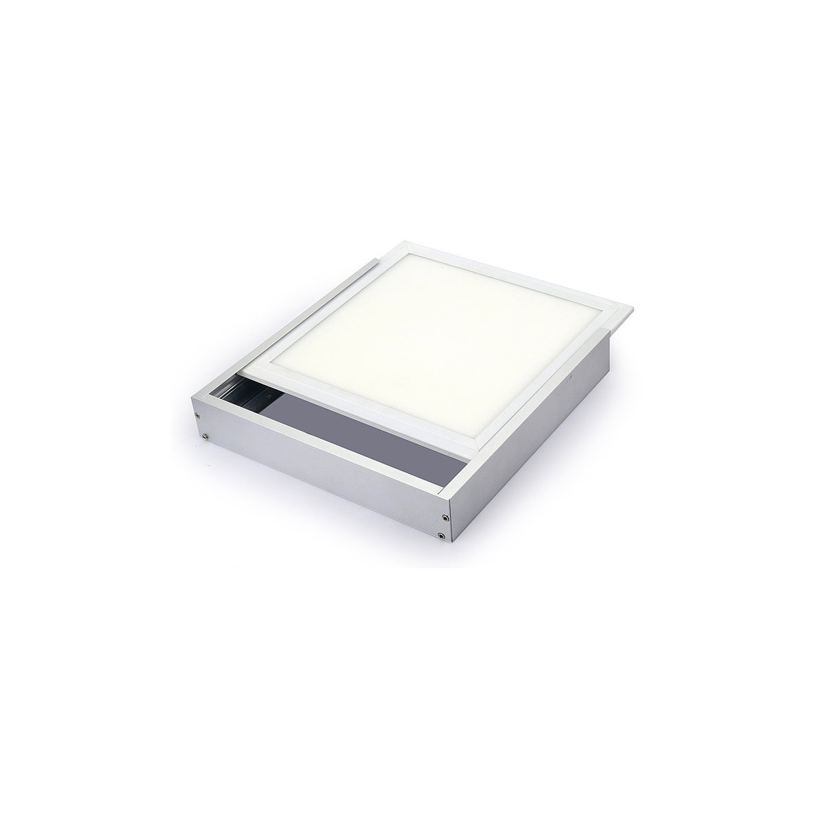 Cadre en aluminium argenté pour installation sur surface de panneau 60x60