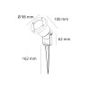 Spot d'extérieur GU10 surface + pointe IP65