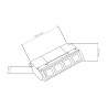 Projetor LED de calha linear 12W preto ajustável