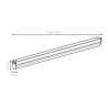 Réglette LED - 9W, basse assemblable, opaque