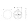 Downlight panneau - 15W, circulaire, coupe réglable