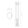 LED under cabinet light 9W Schuko socket & USB A+C - black
