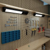 Candeeiro LED de 9W com tomada Schuko e USB A+C - preto