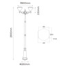 Solar streetlight double 260M IP65