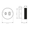 USB A+C socket for rail 2.4A