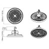 Cloche LED UFO puissance réglable 100/150/200W