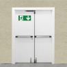 Emergency evacuation adhesive pictogram