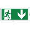 Emergency evacuation adhesive pictogram