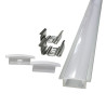 Profil rectangulaire en aluminium pour bande led de 2 m avec languettes