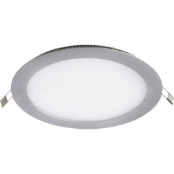 Dow. panel 12W redondo PLATA luz blanca
