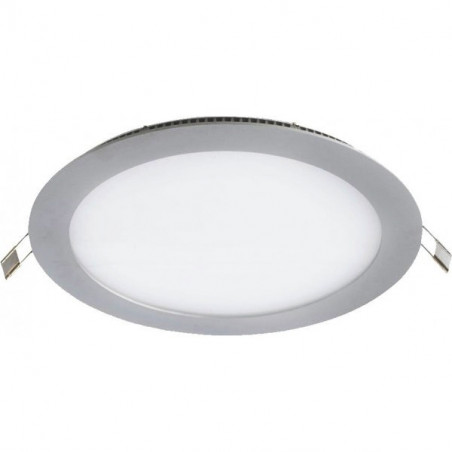 Dow. panel 12W redondo PLATA luz blanca
