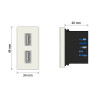 Base Modular USB Embutida Dupla
