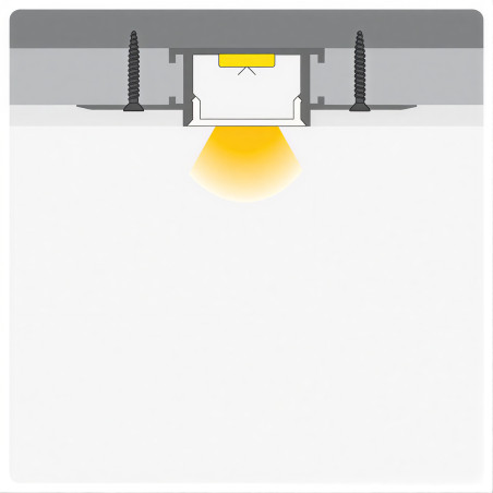 Recessed Aluminium LED Strip Profile for Plasterboard