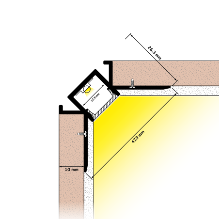 Profilé Aluminium d'Angle Encastrable pour Plâtre / Placo