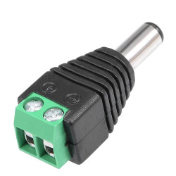 Male Jack DC Power Plug with Screw Terminals