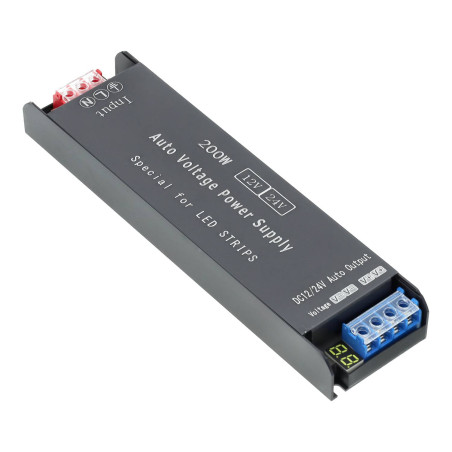 Transformador LED 200W con Ajuste Automático 12V/24V