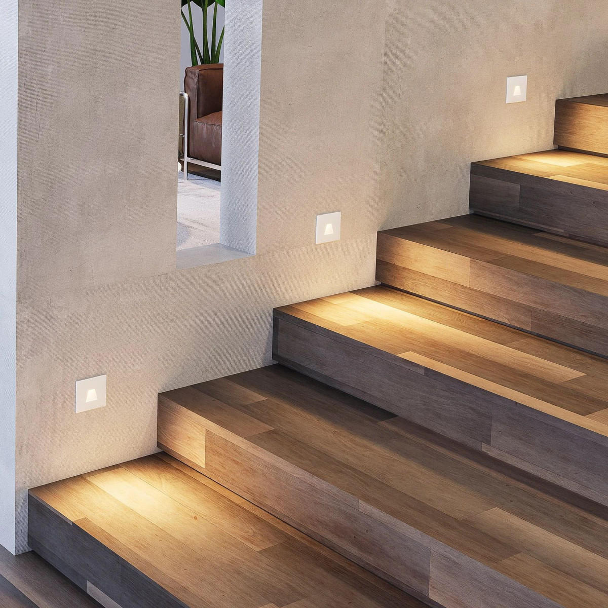 Balise LED Extérieure 3W Encastrable Murale Carré Trapèze Blanc