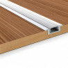 Profil rectangulaire en aluminium pour bande led de 2 m avec languettes