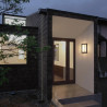 LED E27 square black wall lamp IP54