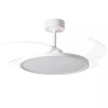 Ventilateur de plafond à pales rétractables et lumière LED 3CCT avec télécommande blanc