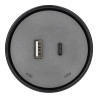 Tomada USB A+C 3.1A para calha deslizante