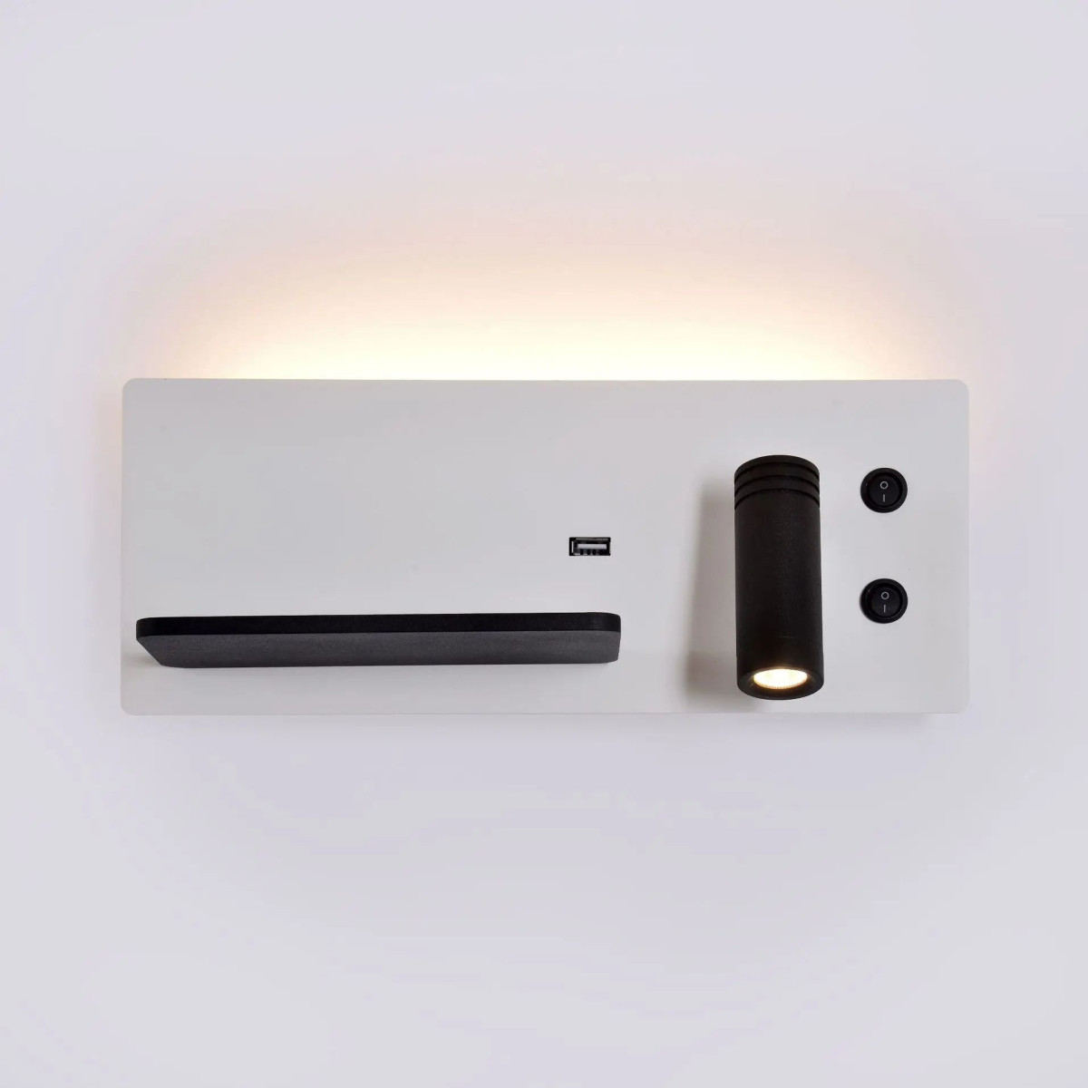 Arandela LED 7+3W USB + carregamento sem fios esquerda