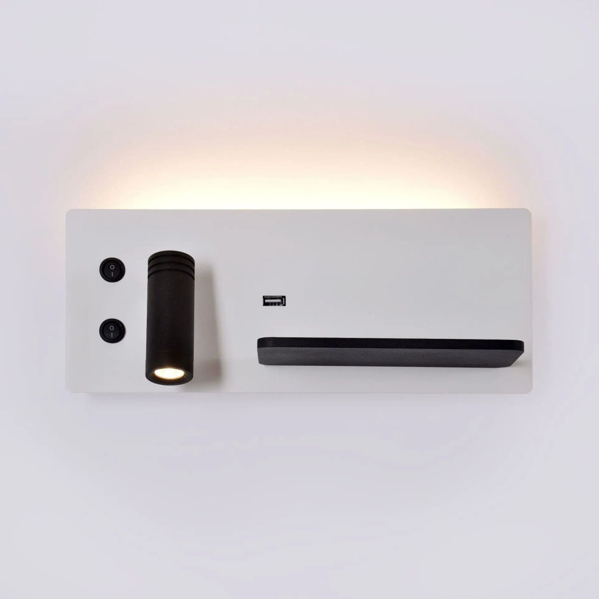 Arandela LED 7+3W USB + carregamento sem fios direito