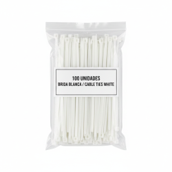Sachet de 100 Colliers de Serrage 3,6x150 mm Blanc