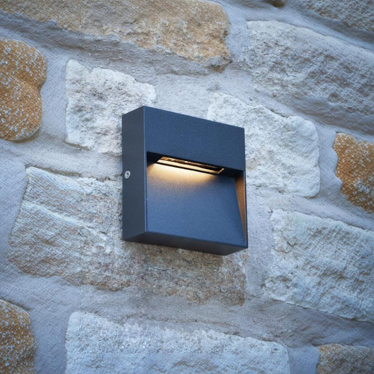 Baliza LED Exterior 3W Superfície de Parede Quadrada