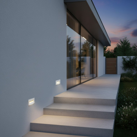 Balise LED Extérieure 3W Encastrable Horizontale 103x57mm blanc