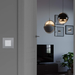 Brushed Aluminium Frame 1 Gang Crystal Series Grey