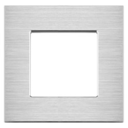 Brushed Aluminium Frame 1 Gang grey