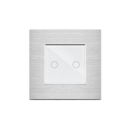 Marco Aluminio Cepillado 1 Mecanismo serie Cristal