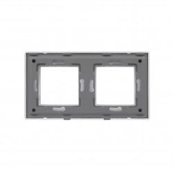 Frame Brushed Aluminium Frame 2 Gang Crystal Series