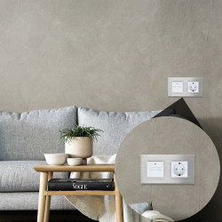 Cadre en Aluminium Brossé 2 Mécanismes Série Crystal gris