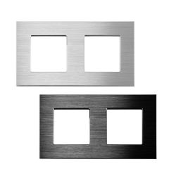 Brushed Aluminium Frame 2 Gang