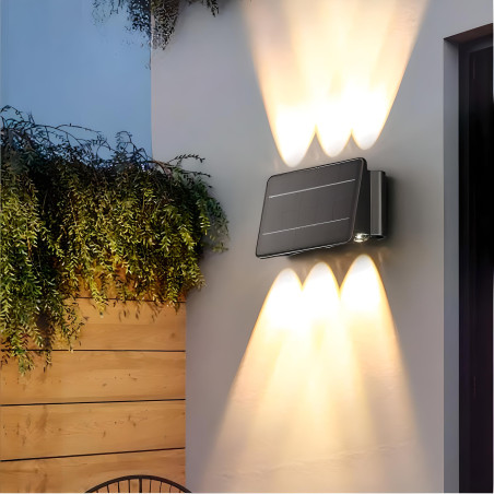Aplique Solar LED Bidirecional 6W 500lm IP65 exterior
