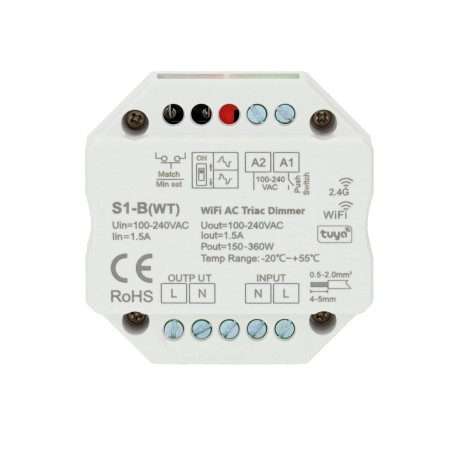 Dimmer 220V PUSH+RF WiFi