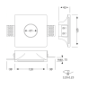 Anel de downlight para integração em gesso, 120x120mm, para lâmpada GU10