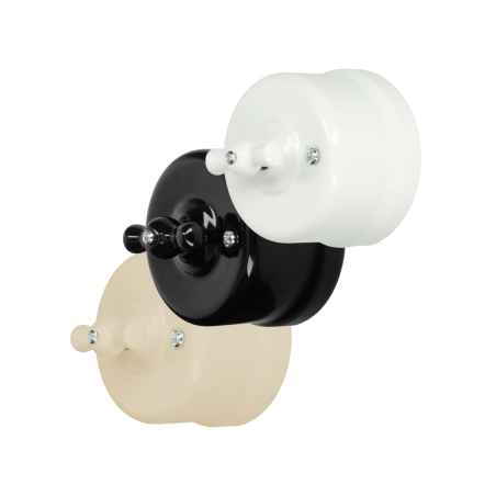 Interruptor basculante vintage em porcelana