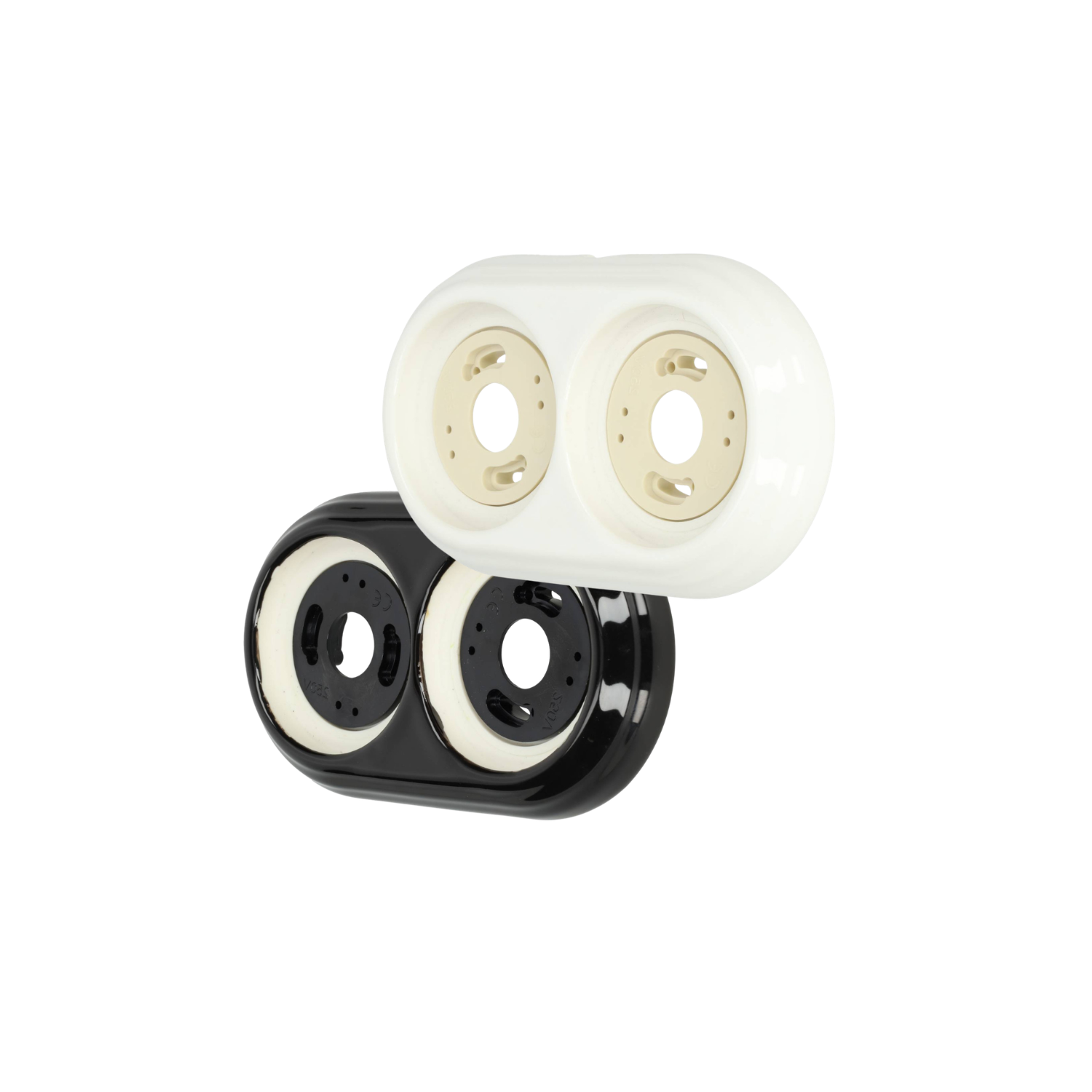 Surface-mounted double porcelain frame