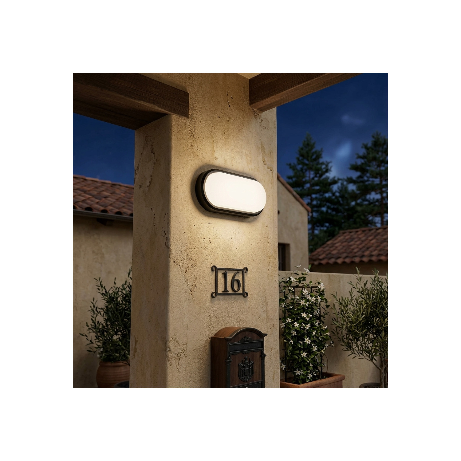 Oval bulkhead lamp 12W IP54
