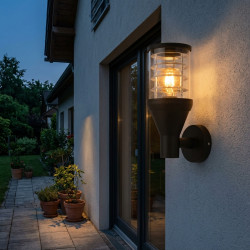 E27 black outdoor wall lamp