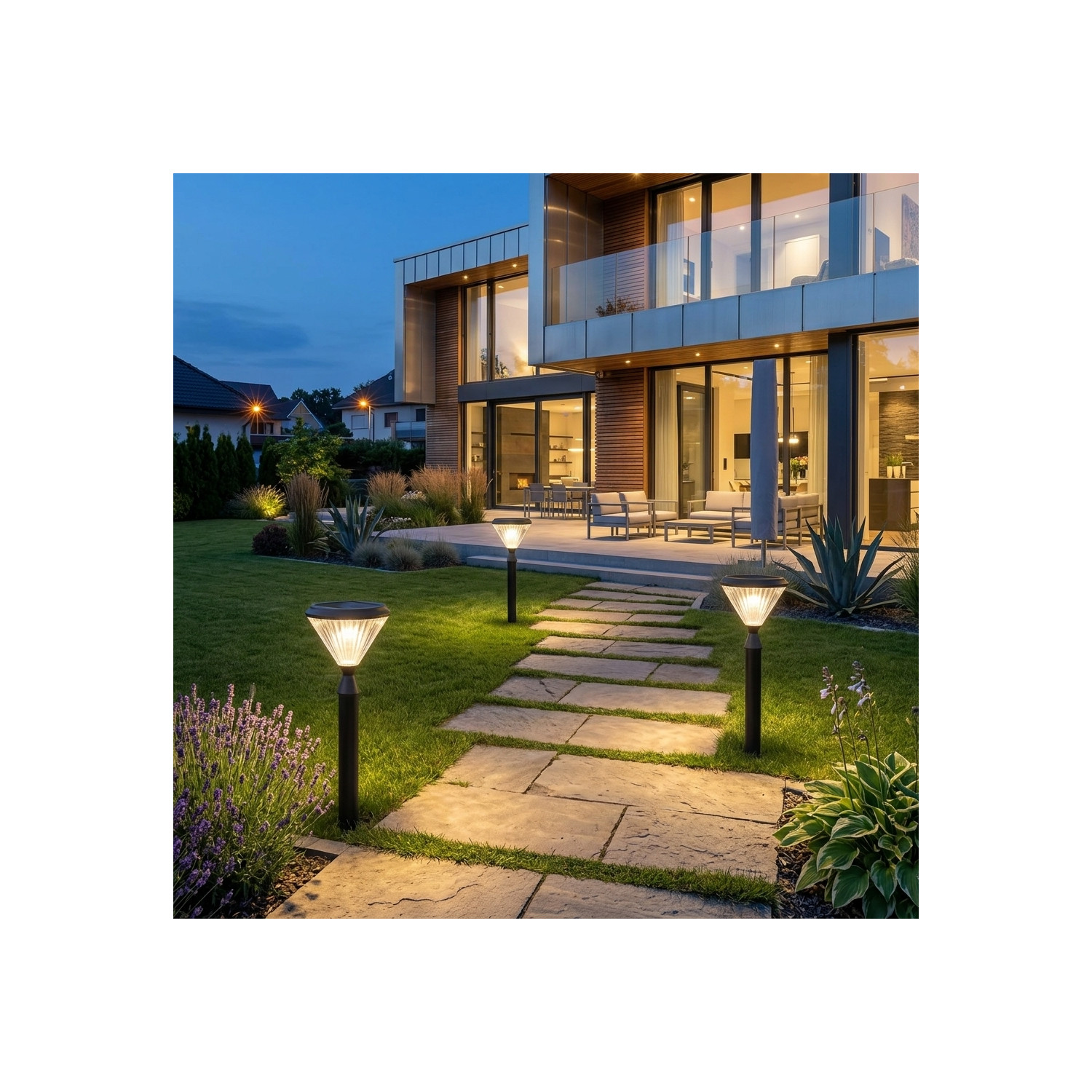 Solar LED Floodlight Pole Mount 75 cm 6W IP65