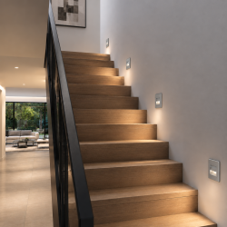 Baliza LED 1.5W Empotrable Pared Gris IP20