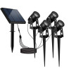 Kit de 4 Focos Solares LED de Exteriores com Painel Solar 1W IP65