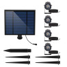 Kit de 4 Focos Solares LED de Exteriores com Painel Solar 1W IP65